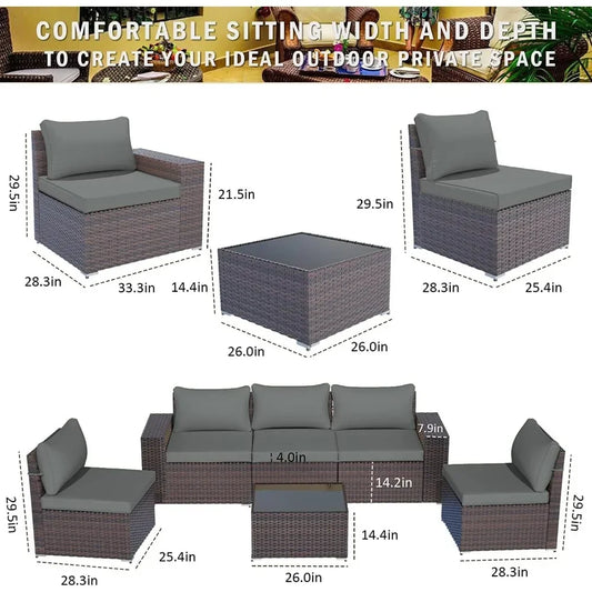 Patio Furniture Sets 6 Pieces Patio Sectional