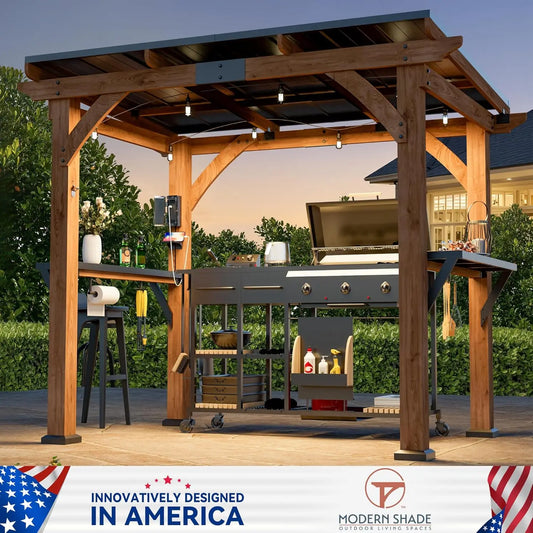 Modern Shade Grill Gazebo 6' X 8', Cedar Wood