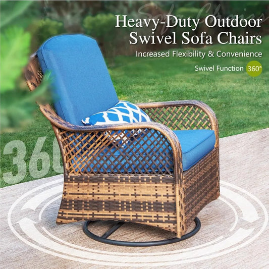 Four-piece Outdoor Swivel Rocking Chair Set