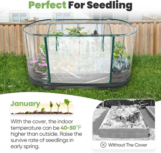 Galvanized Oval Raised Garden Bed