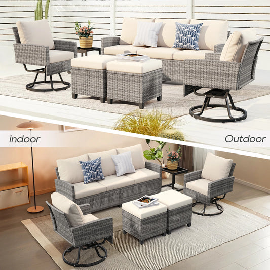6 Pcs Wicker Patio Furniture Set