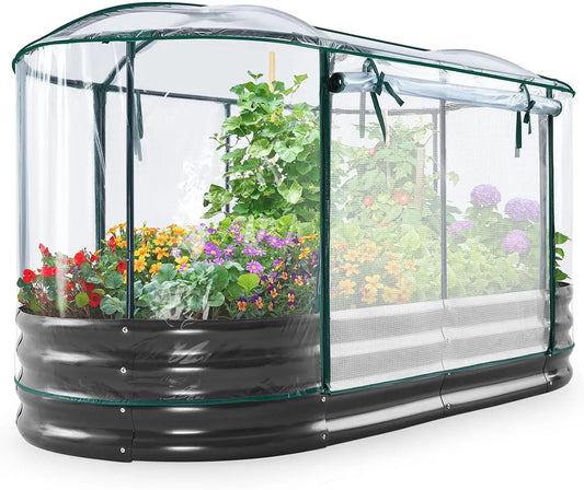 Galvanized Oval Raised Garden Bed