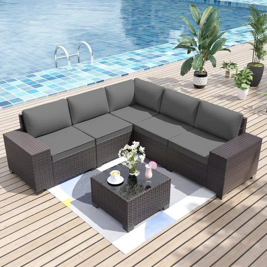 Patio Furniture Sets 6 Pieces Patio Sectional