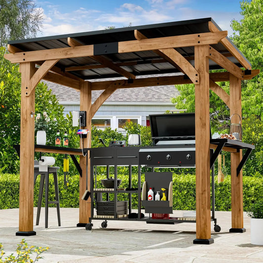 Modern Shade Grill Gazebo 6' X 8', Cedar Wood