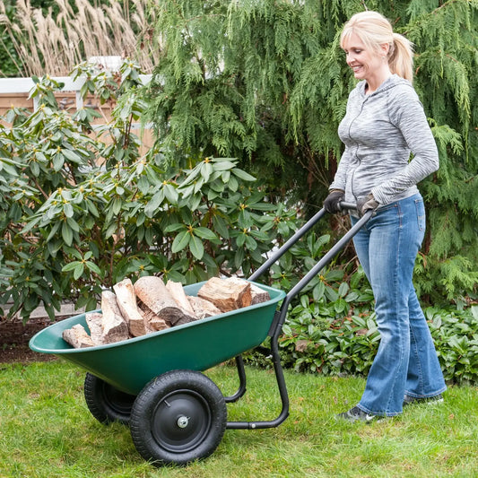 A Garden Barrow Dual Wheel Wheelbarrow