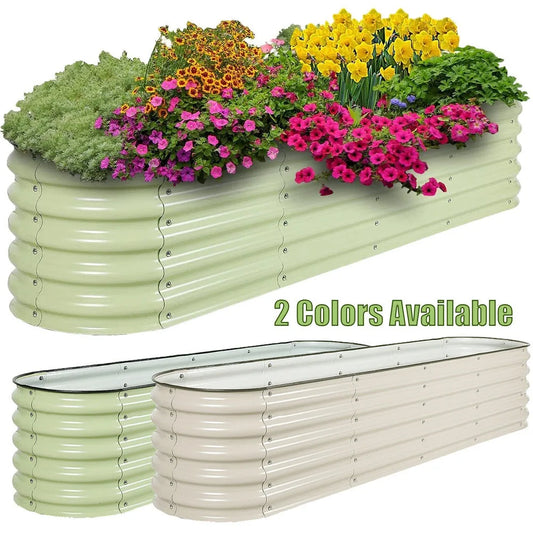 17'' Tall 9-in-1 Oval Garden Bed Large Galvanized
