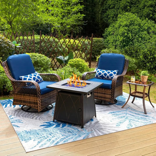 Four-piece Outdoor Swivel Rocking Chair Set